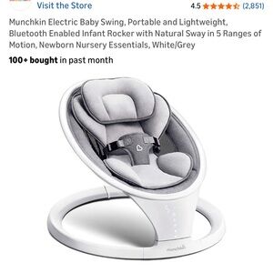 Munchkin Plush Infant Swing - Gray & White